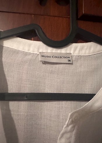 Uzun Kollu Beyaz Keten V Yaka Kadın Gömlek - Görsel 2