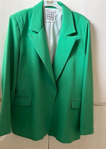Zara Canli Yesil Klasik Blazer Ceket