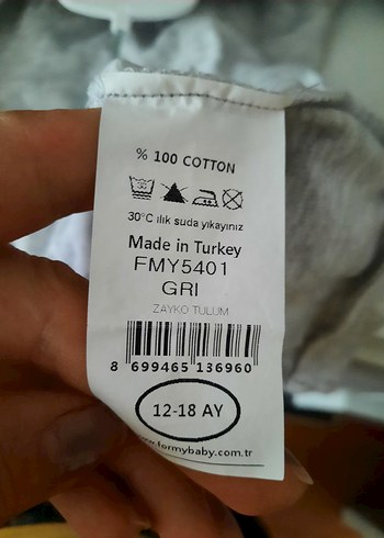 Gri Pamuklu Erkek Bebek Askılı Tulum - Görsel 5