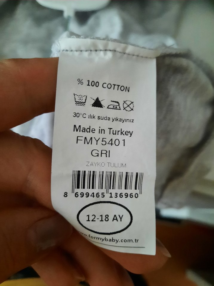 Gri Pamuklu Erkek Bebek Askılı Tulum - Görsel 5