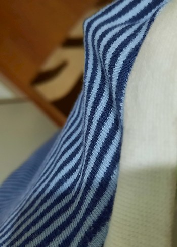 Mavi Çizgili Bebek Tulum - Uzun Kollu - Görsel 3