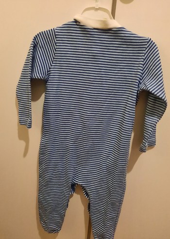 Mavi Çizgili Bebek Tulum - Uzun Kollu - Görsel 2