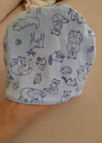 mavi Desenli Bebek Şapkası - Görsel 2