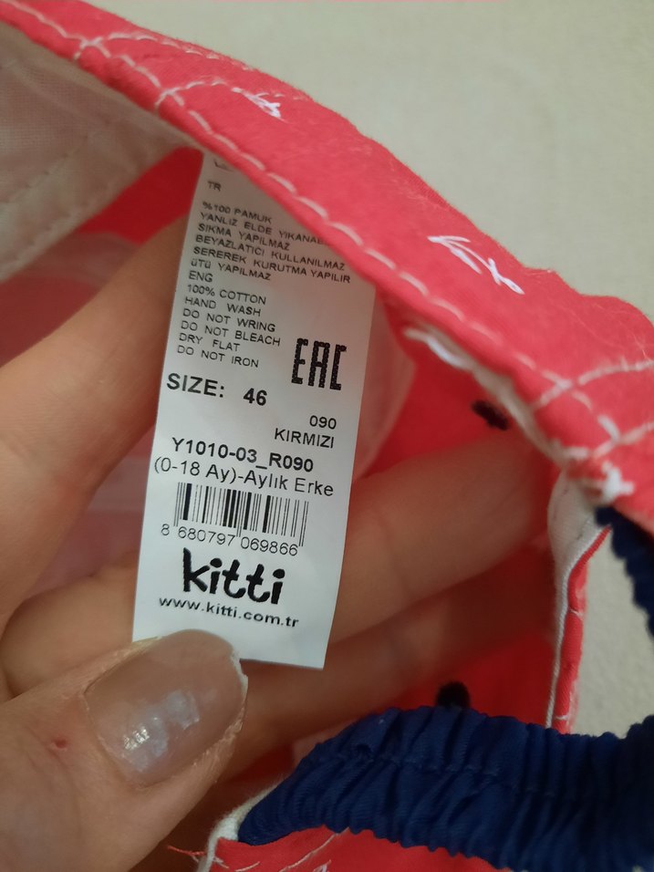 Düğmeli Kırmızı Baskılı Erkek Şapka - Görsel 5