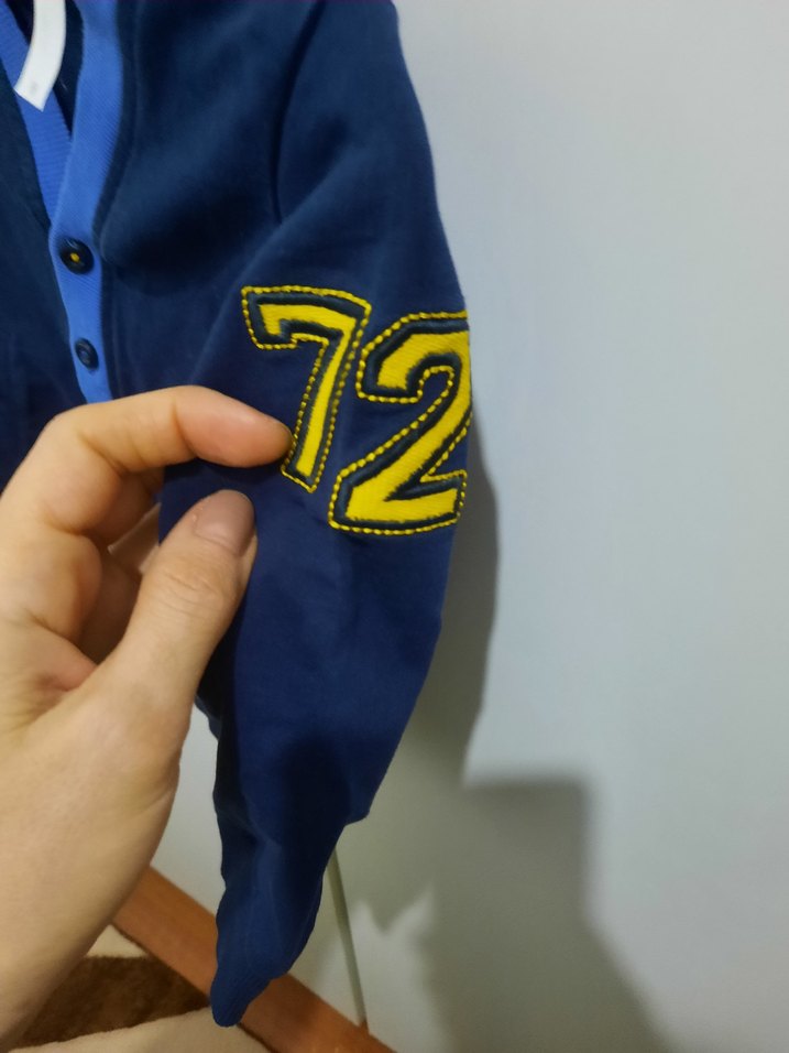 Düğmeli Lacivert Erkek Çocuk Hırka - Görsel 2