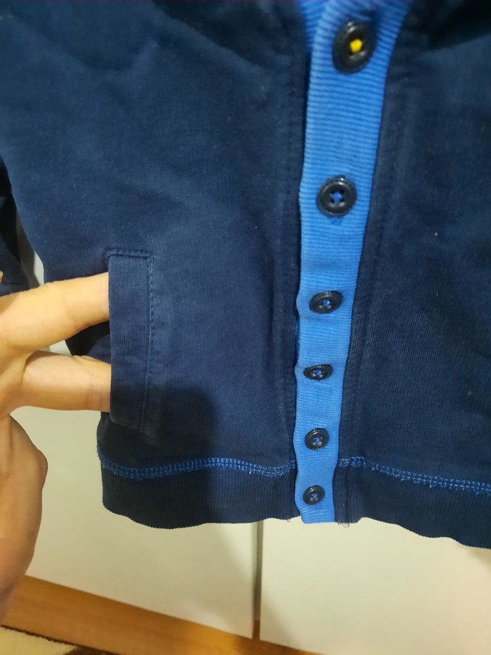 Düğmeli Lacivert Erkek Çocuk Hırka - Görsel 3