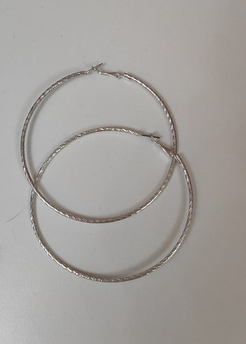 Bej Elastik Kadın Halka Küpe - Görsel 4