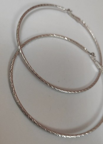 Bej Elastik Kadın Halka Küpe - Görsel 6