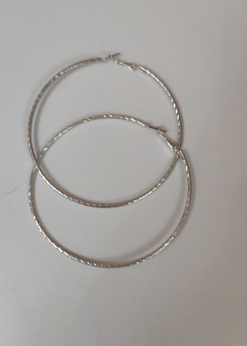 Bej Elastik Kadın Halka Küpe - Görsel 2