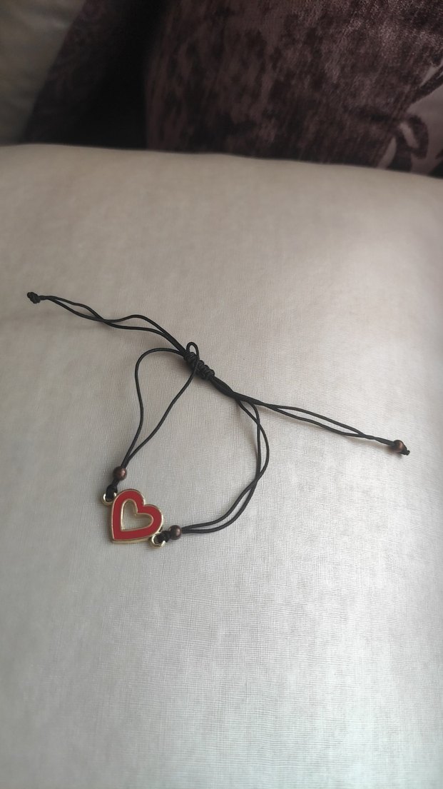 Kırmızı Kalp Figürlü Elastik Bohem Bileklik - Görsel 2