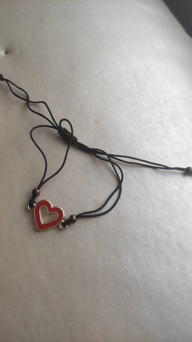 Kırmızı Kalp Figürlü Elastik Bohem Bileklik - Görsel 4