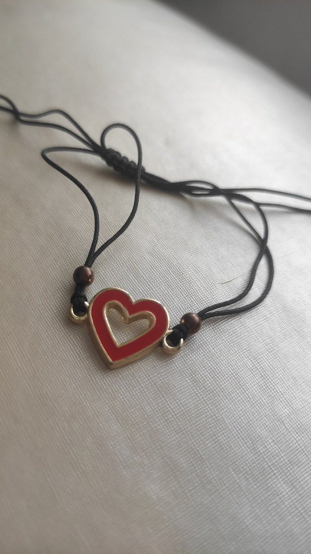 Kırmızı Kalp Figürlü Elastik Bohem Bileklik - Görsel 3