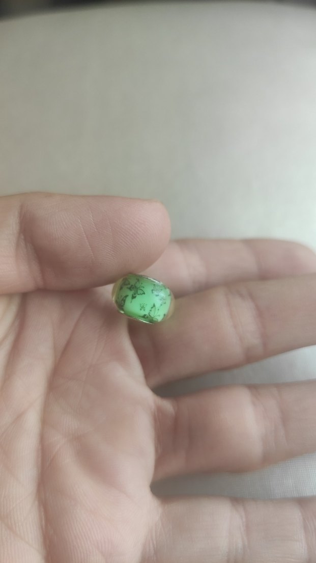 Yeşil kelebek Desenli Boncuk Charm - Görsel 2