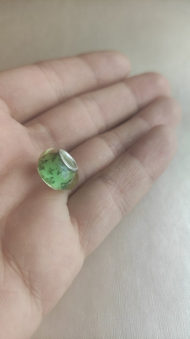 Yeşil kelebek Desenli Boncuk Charm - Görsel 4