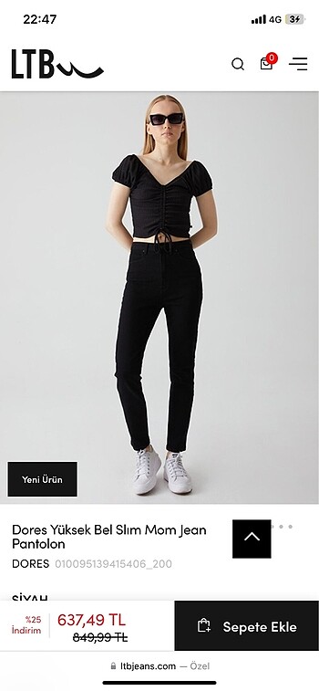 Little big jean ltb dores model yüksel bek siyah kalın kot panto
