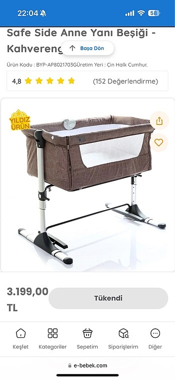 Baby plus anne yanı beşik.