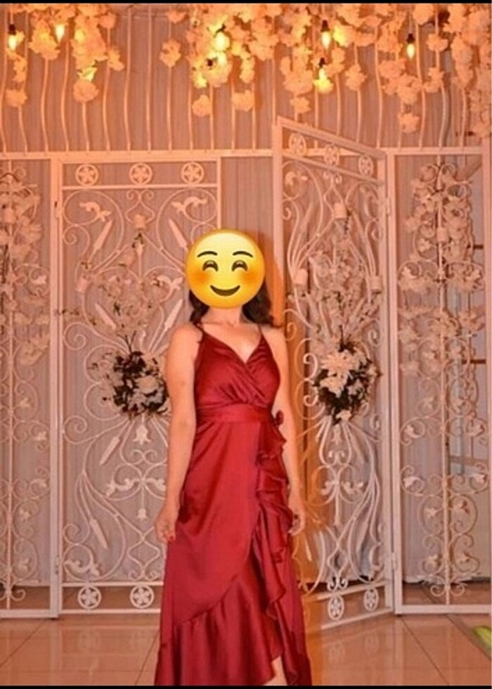 Bordo Gece Elbisesi - Görsel 5