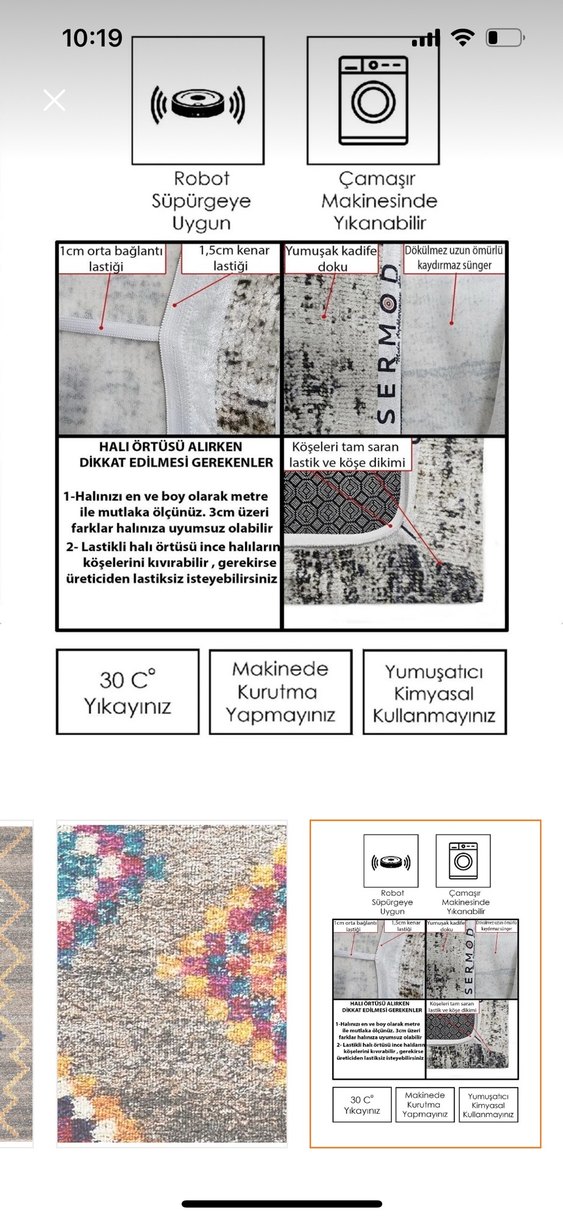 Kaymaz taban halı örtüsü - Görsel 5