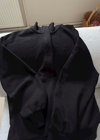 Siyah Rahat Kesim Kadın  sweat - Görsel 2