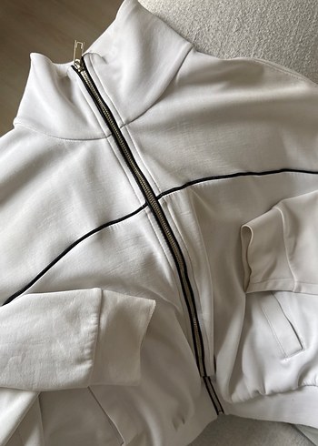 Kadın Beyaz Fermuarlı Yüksek Yakalı Eşofman Oysho - Görsel 2