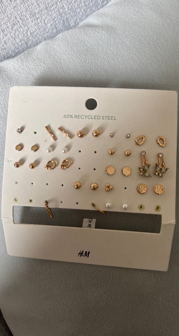 Altın Renkli Mini  Kadın Küpe Seti HM - Görsel 2