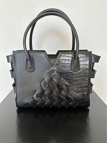 Galanti Siyah Deri Kadın Çanta - Görsel 5