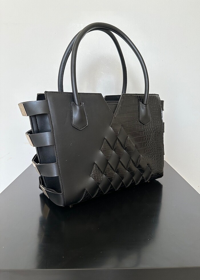 Galanti Siyah Deri Kadın Çanta - Görsel 2