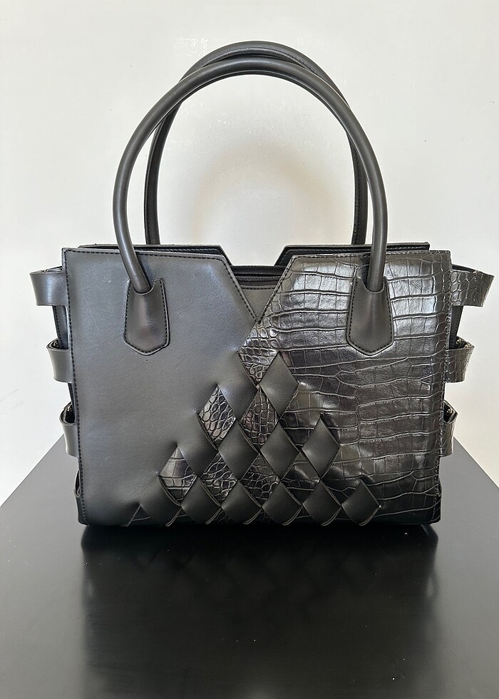 Galanti Siyah Deri Kadın Çanta - Görsel 5