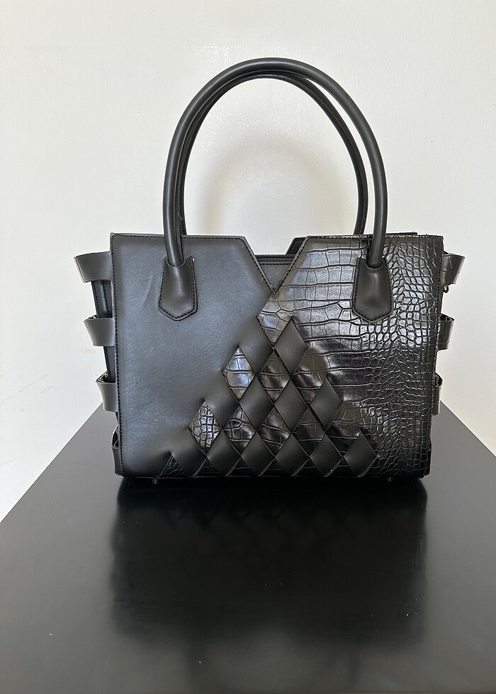 Galanti Siyah Deri Kadın Çanta - Görsel 3