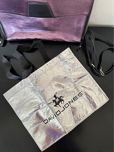 David Jones Parlak Mor Clutch/ Omuz Çantası - Görsel 11