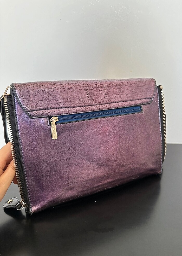 David Jones Parlak Mor Clutch/ Omuz Çantası - Görsel 3