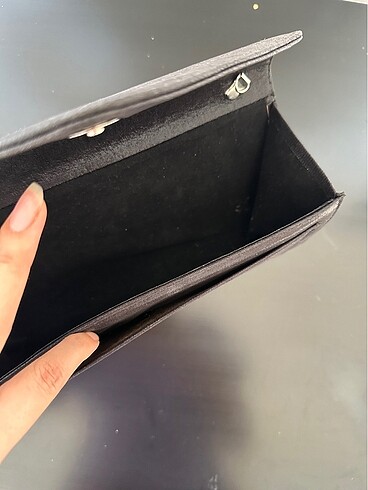 Siyah Parlak Clutch - Görsel 6