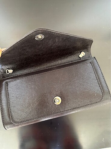 Siyah Parlak Clutch - Görsel 5