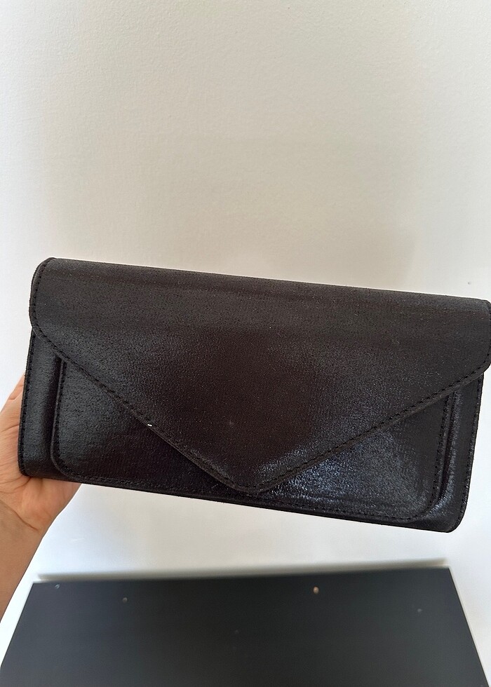 Siyah Parlak Clutch - Görsel 4