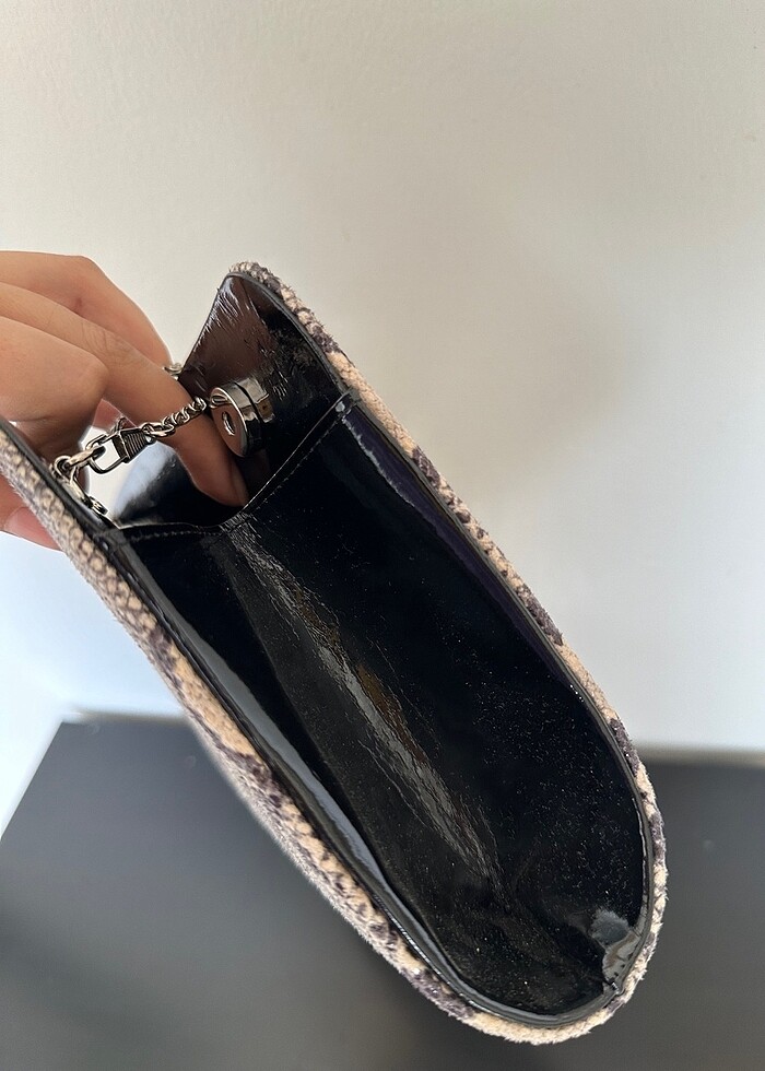 Bambi Yılan Derisi Portföy/ Clutch Çanta - Görsel 4
