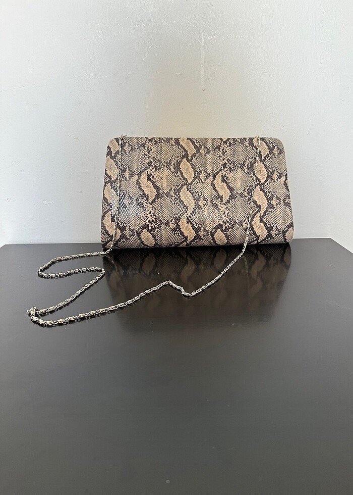 Bambi Yılan Derisi Portföy/ Clutch Çanta - Görsel 3