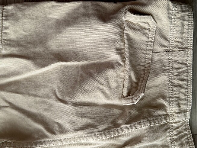 ZARA Krem Renk Kargo Pantolon - Görsel 3