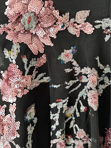 Alfabeta Pul İşlemeli Siyah Şık Mezuniyet Elbisesi - Görsel 11