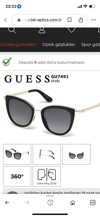 Guess kadım gözlük
