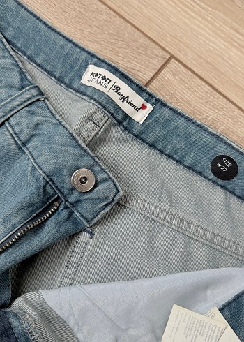 Kadın Mavi Yırtık Detaylı Salaş Kot Pantolon - Görsel 2