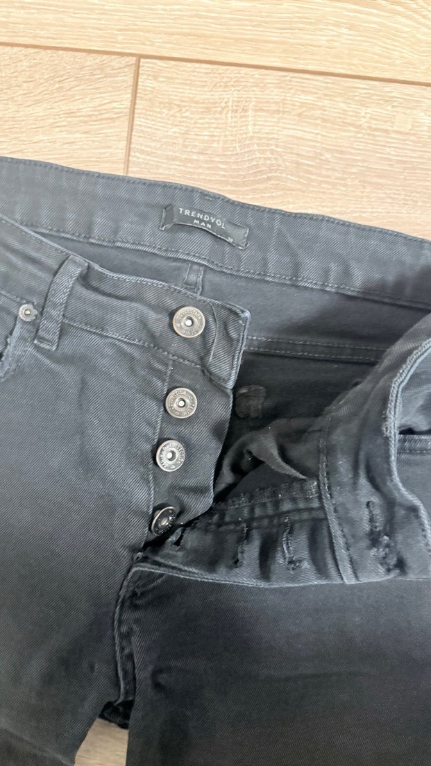 Erkek Siyah Regular Fit Denim Jean - Görsel 3