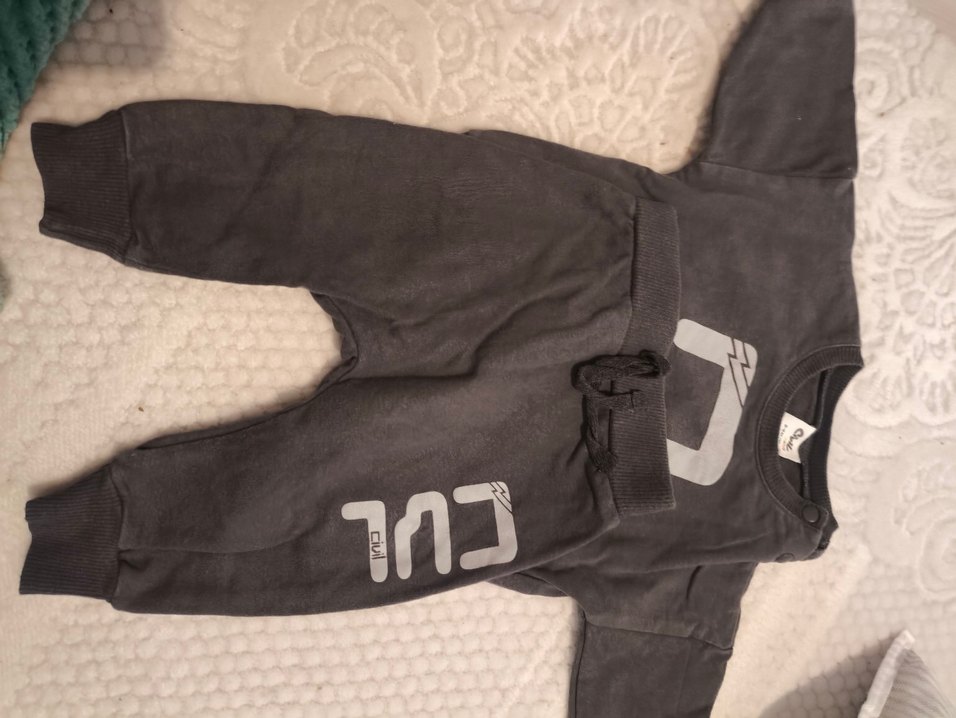 Gri Erkek Bebek Street Wear Takım - Görsel 2