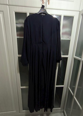 lacivert Drapeli Uzun abiye - Görsel 7