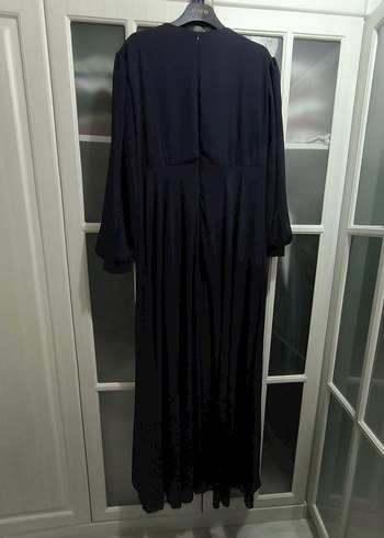 lacivert Drapeli Uzun abiye - Görsel 5