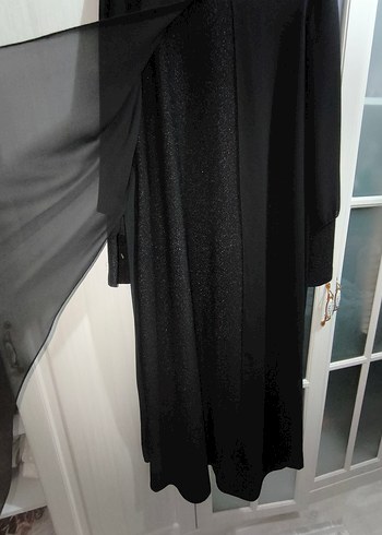 içi simli Uzun Siyah Gotik abiye - Görsel 5