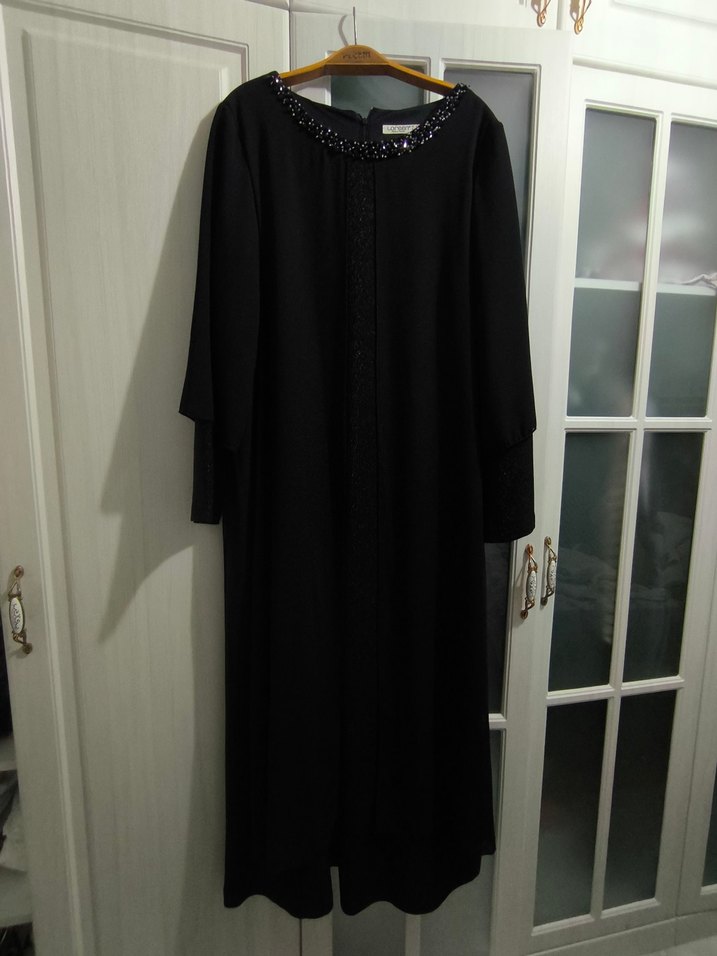 içi simli Uzun Siyah Gotik abiye - Görsel 3