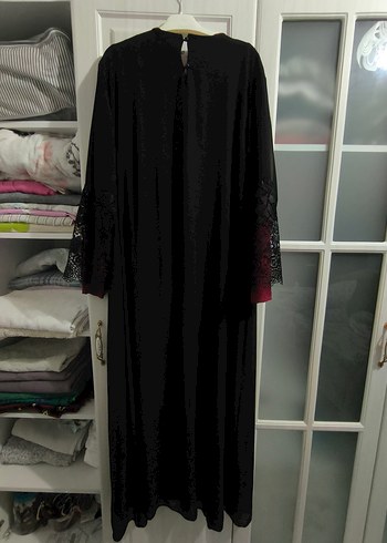 Bordo Detaylı Uzun Kollu abiye - Görsel 4