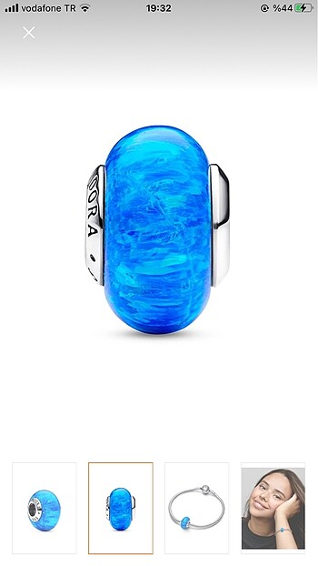Pandora Pandora okyanus mavisi charm