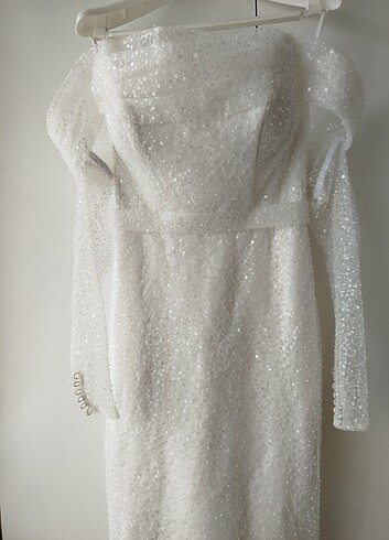 Balık model demonteli gelinlik - Görsel 6