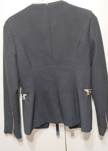 Fermuarlı Siyah Kadın Blazer Ceket - Görsel 2